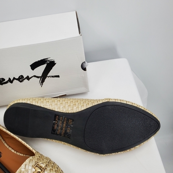 Seven 7 Pearl Gigi Gold Tone Horsebit Buckle Flats Women's Size 8.5 - Picture 3 of 8